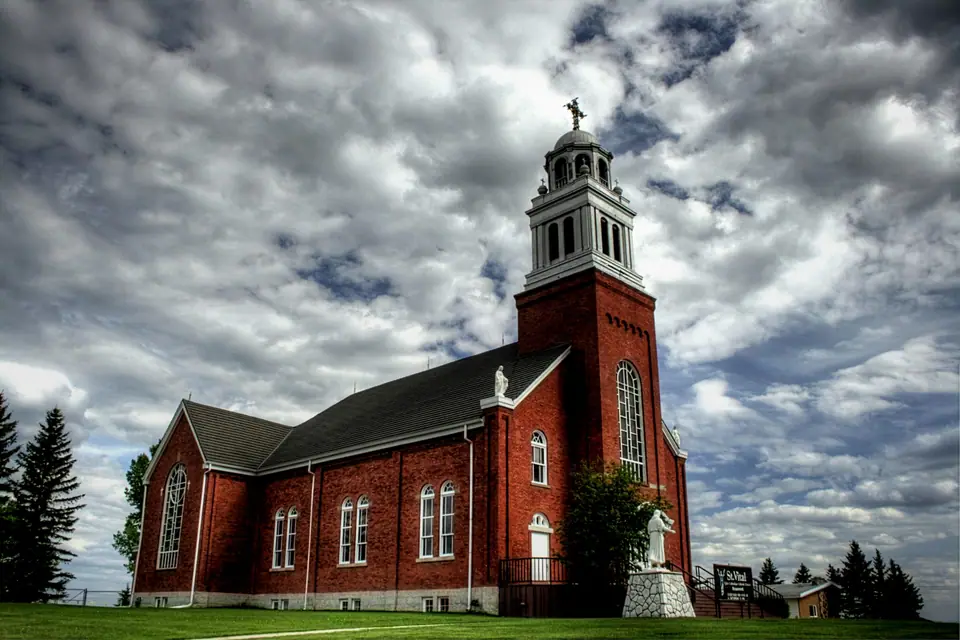 Saint Vital Roman Catholic Church on the hill in Beaumont