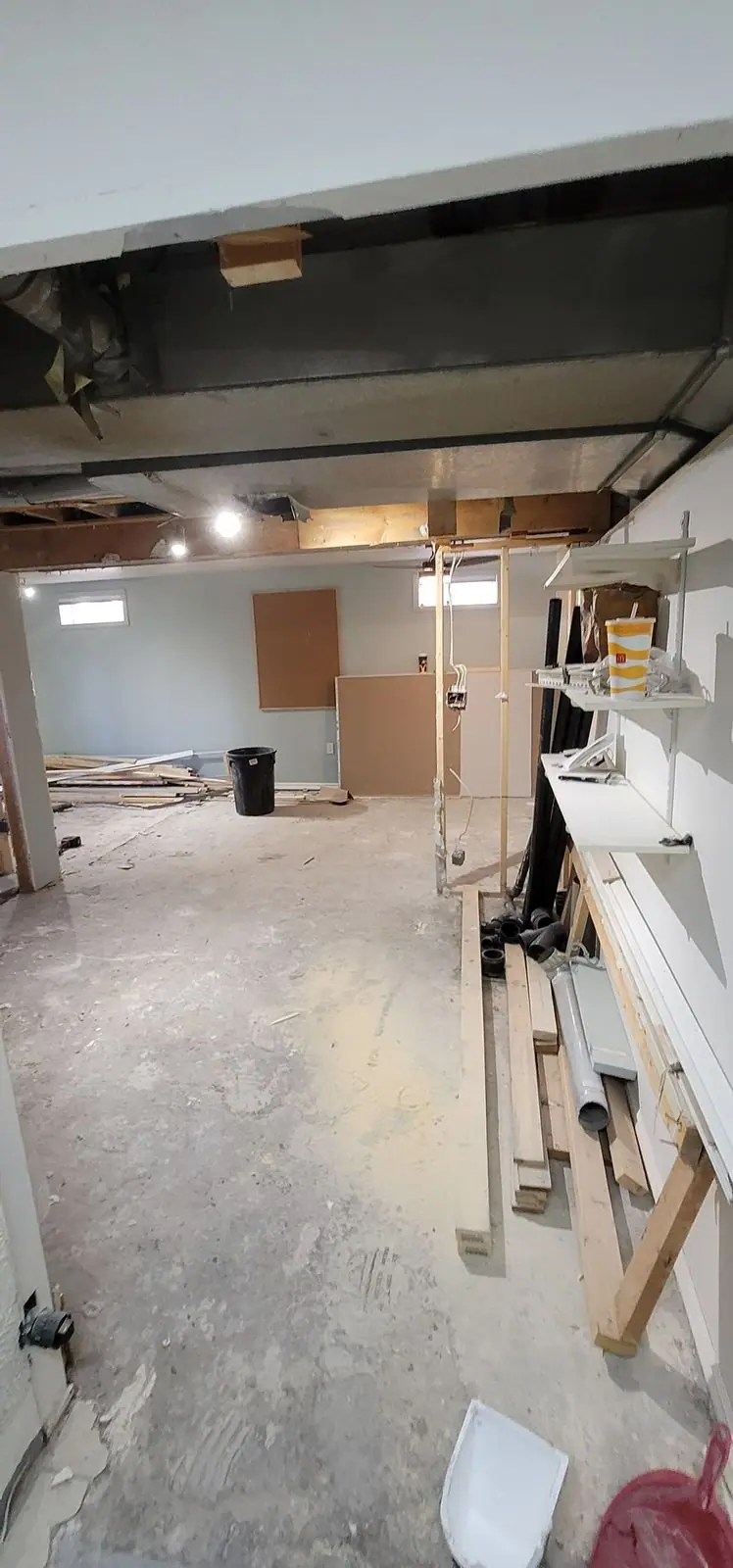 Basement suite: demolition, plumbing and drywall, photo 29 of 29 (in progress)