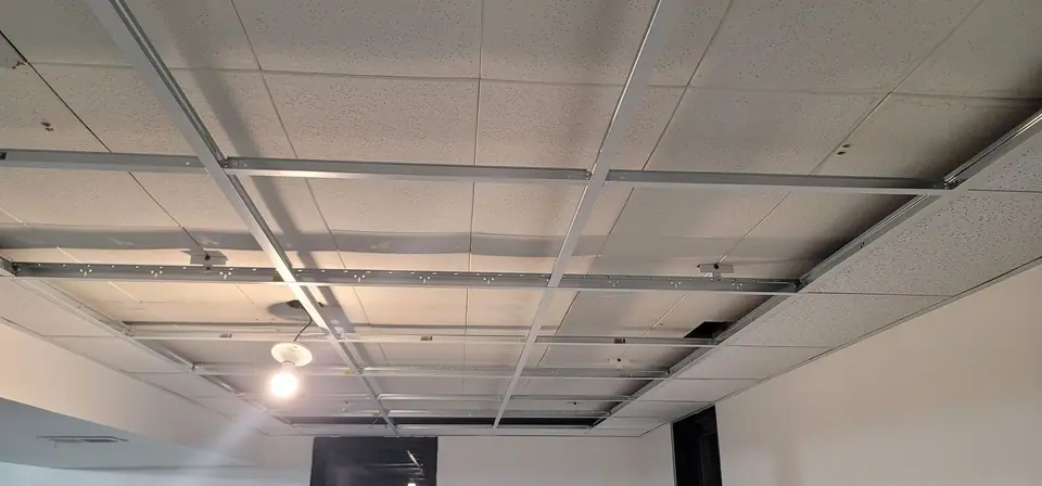 Basement finishing with a suspended ceiling, photo 5 of 12 (in progress)