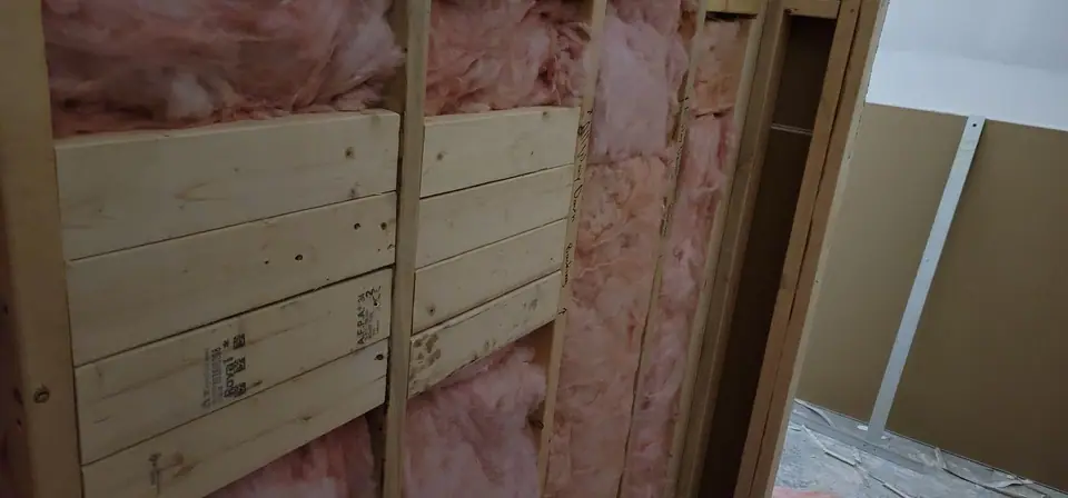 Wall framing, blocking and drywall, photo 5 of 9 (in progress)