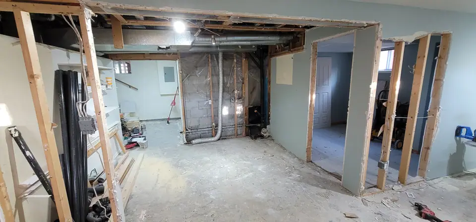 Basement suite: demolition, plumbing and drywall, photo 2 of 29 (demolition)