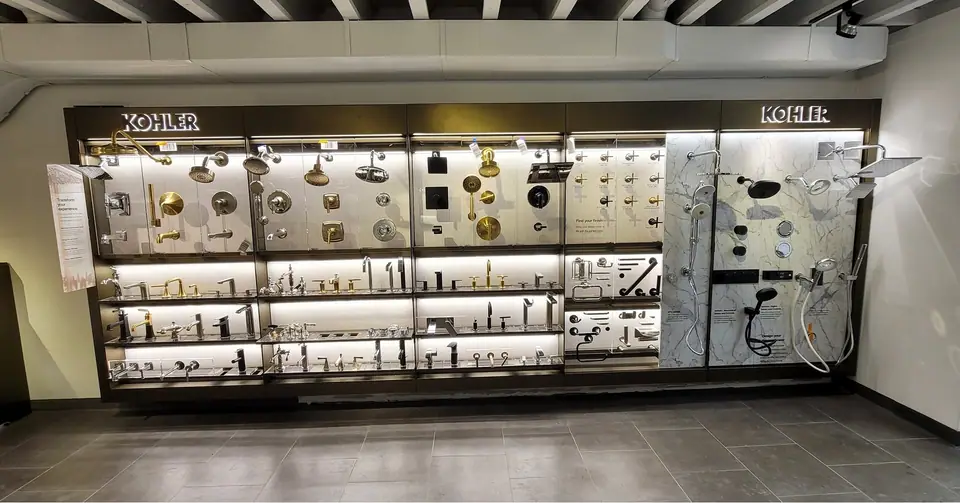 Plumbing showroom build-out: Zenith job-site photo